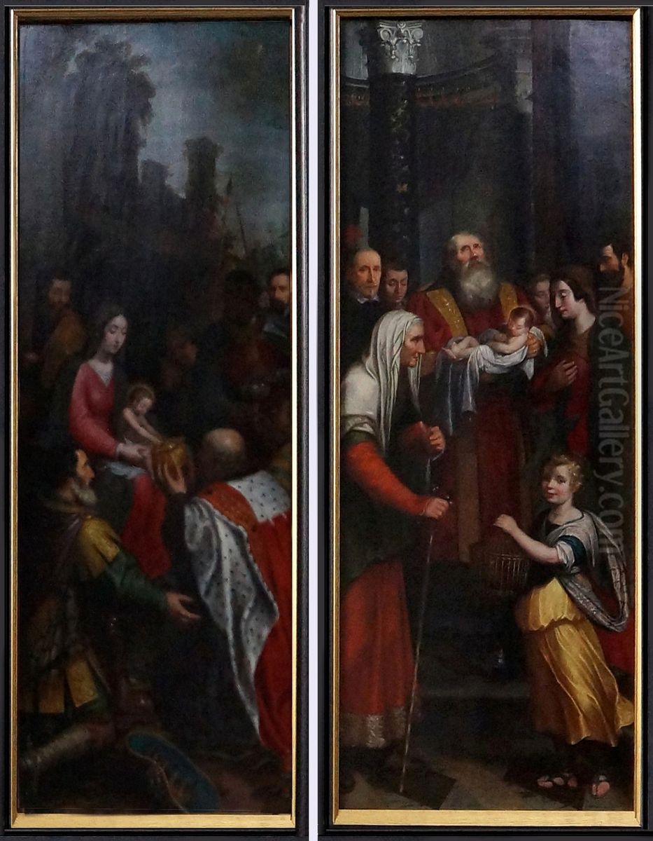 L'Adoration des Mages et La Presentation au Temple Oil Painting by Otto van Veen