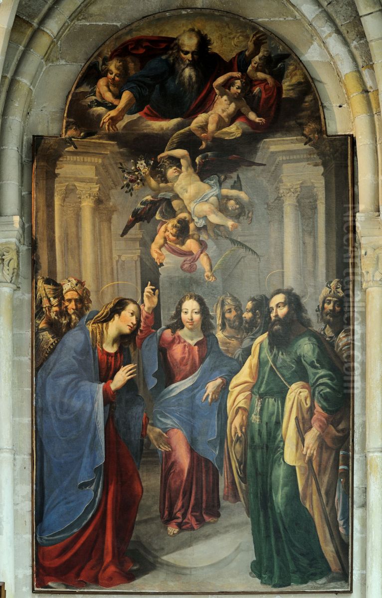 Jesus at the temple Oil Painting by Georges Lallemand (see Lallemant)