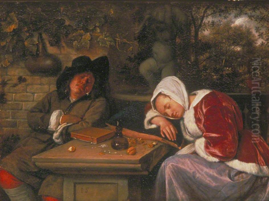 The Sleeping Couple Oil Painting by Jan Steen