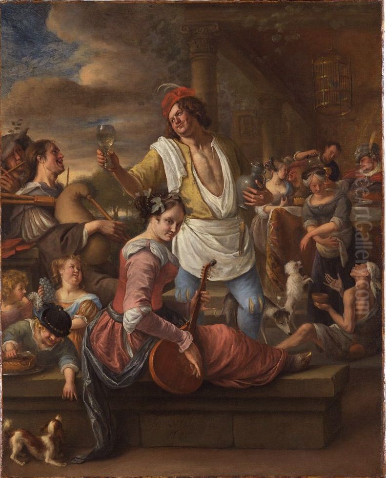 The Parable of the Rich Man and Lazarus Oil Painting by Jan Steen
