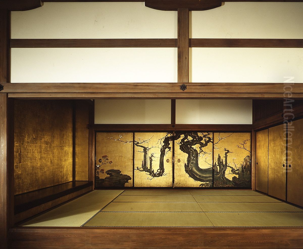lao mei tu ao Oil Painting by Kano Sansetsu