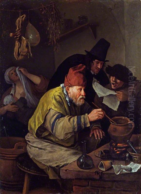 An Alchemist Oil Painting by Jan Steen