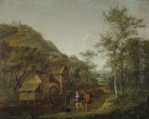 Wooded Landscape with a Watermill Oil Painting by Jan Steen