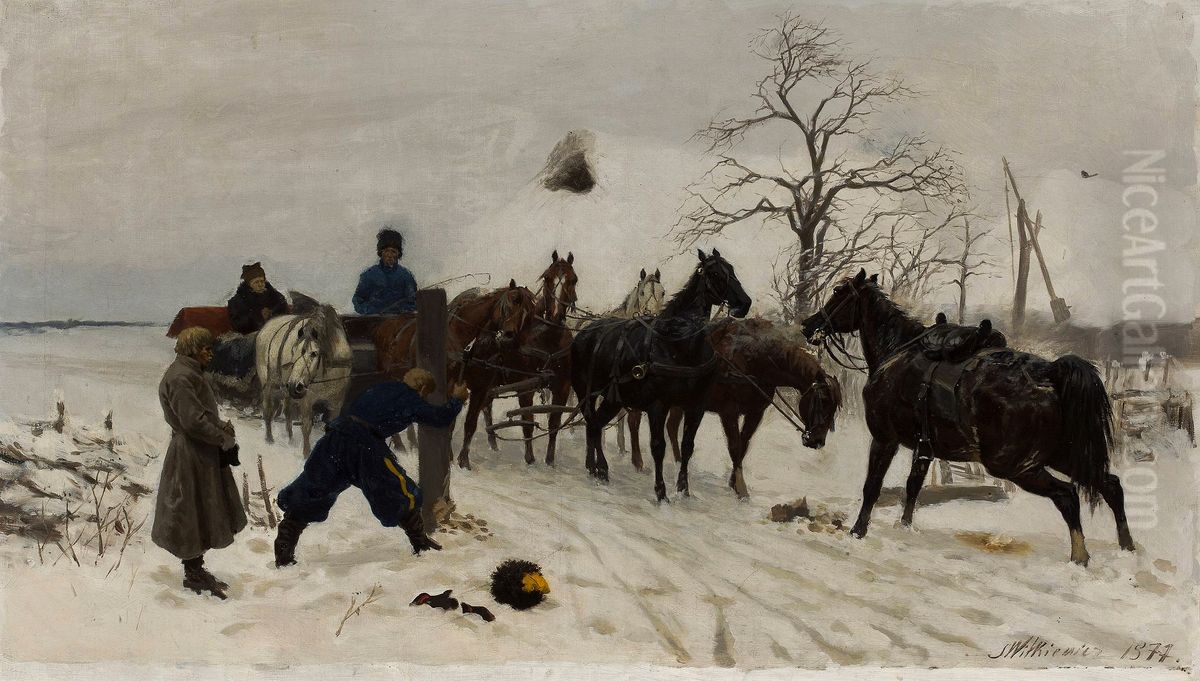 Narrow gate Oil Painting by Stanislaw Witkiewicz