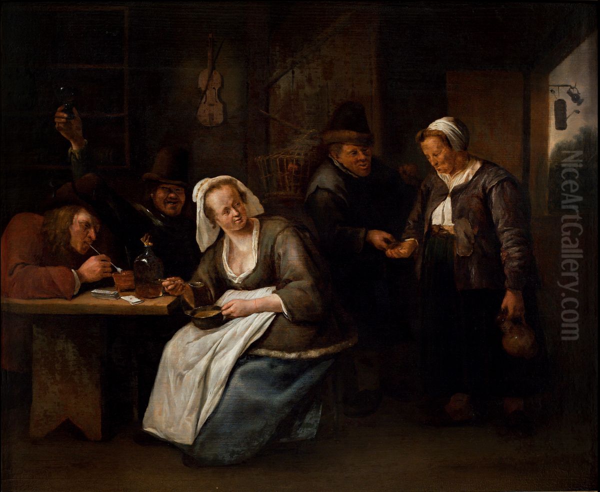 A Country Inn Oil Painting by Jan Steen