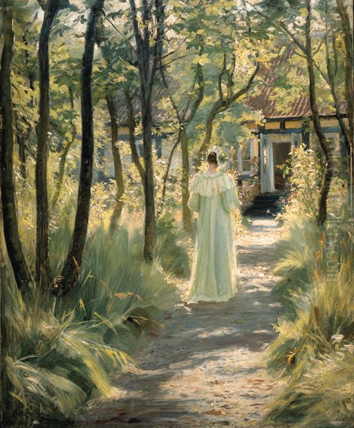 Marie in the garden. Oil Painting by Peder Severin Kroyer