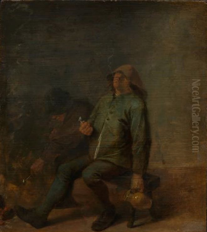 Smell Oil Painting by Adriaen Brouwer