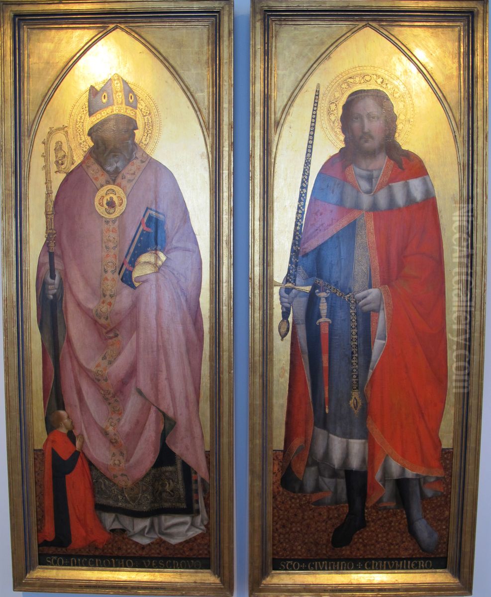 San Nicola e San Giuliano Oil Painting by Agnolo Gaddi