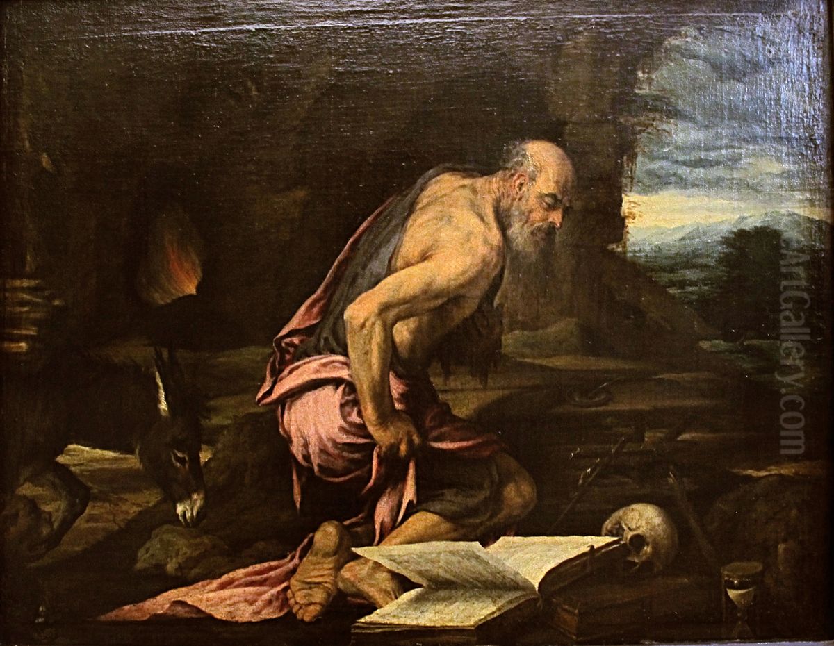 Der bussende hl. Hieronymus Oil Painting by Jacopo Bassano
