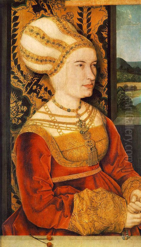 Portrait de Sibylla (ou Sybilla) von Freyberg (nee Gossenbrot) Oil Painting by Bernhard Strigel