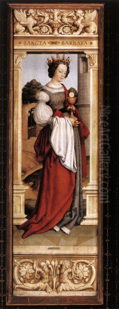 St Barbara Oil Painting by Hans Holbein the Elder