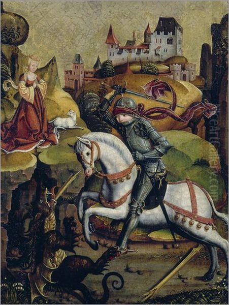 Drachenkampf des hl. Georg Oil Painting by Mair von Landshut