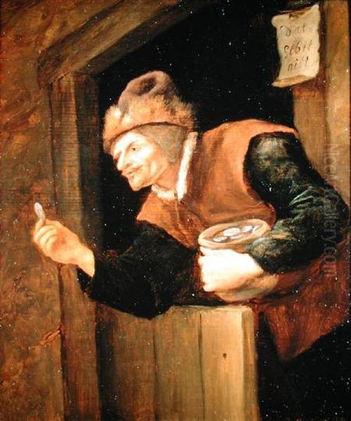 Miser Oil Painting by Jan Steen