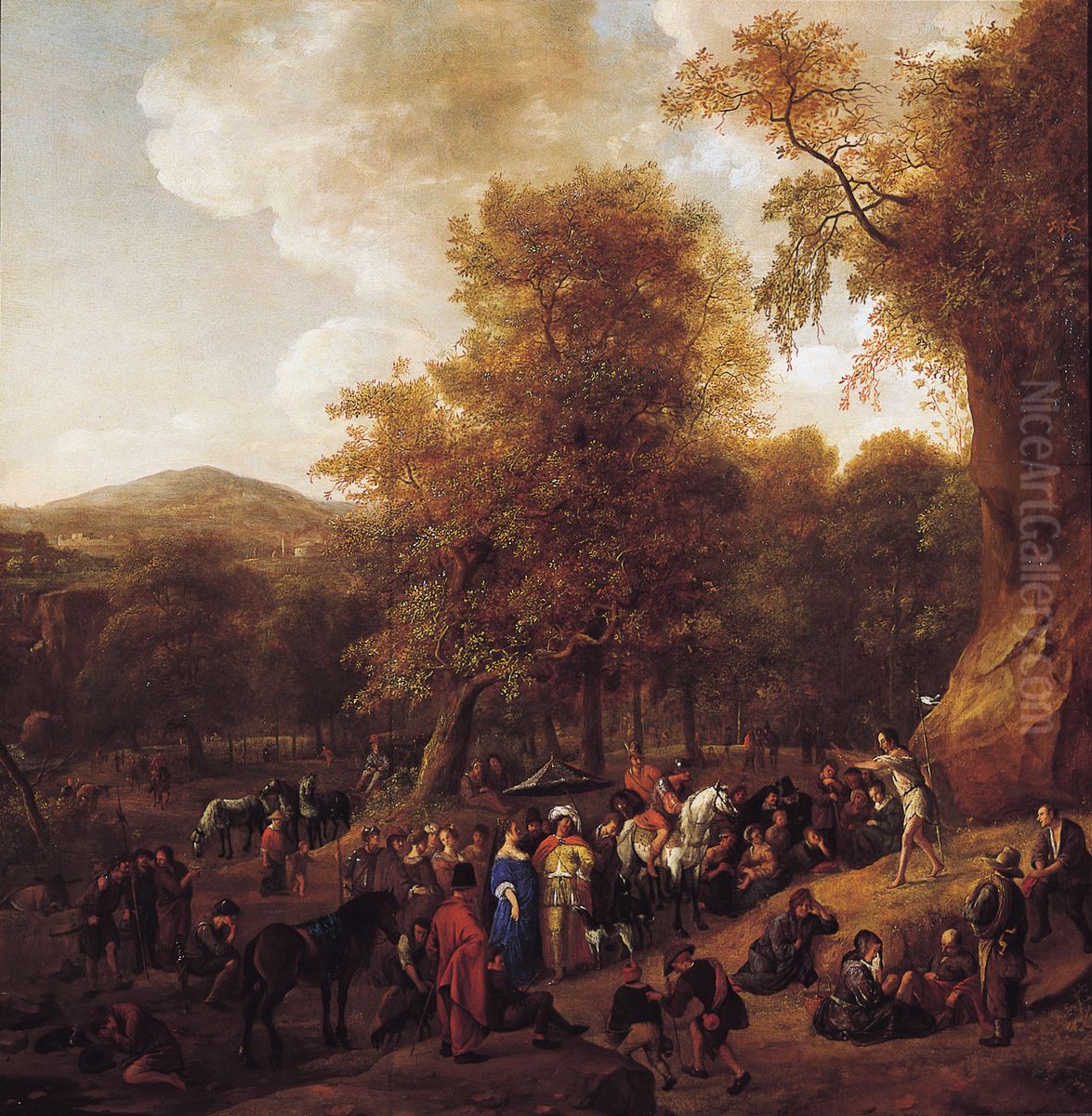 John the Baptist Preaching in the Wilderness Oil Painting by Jan Steen