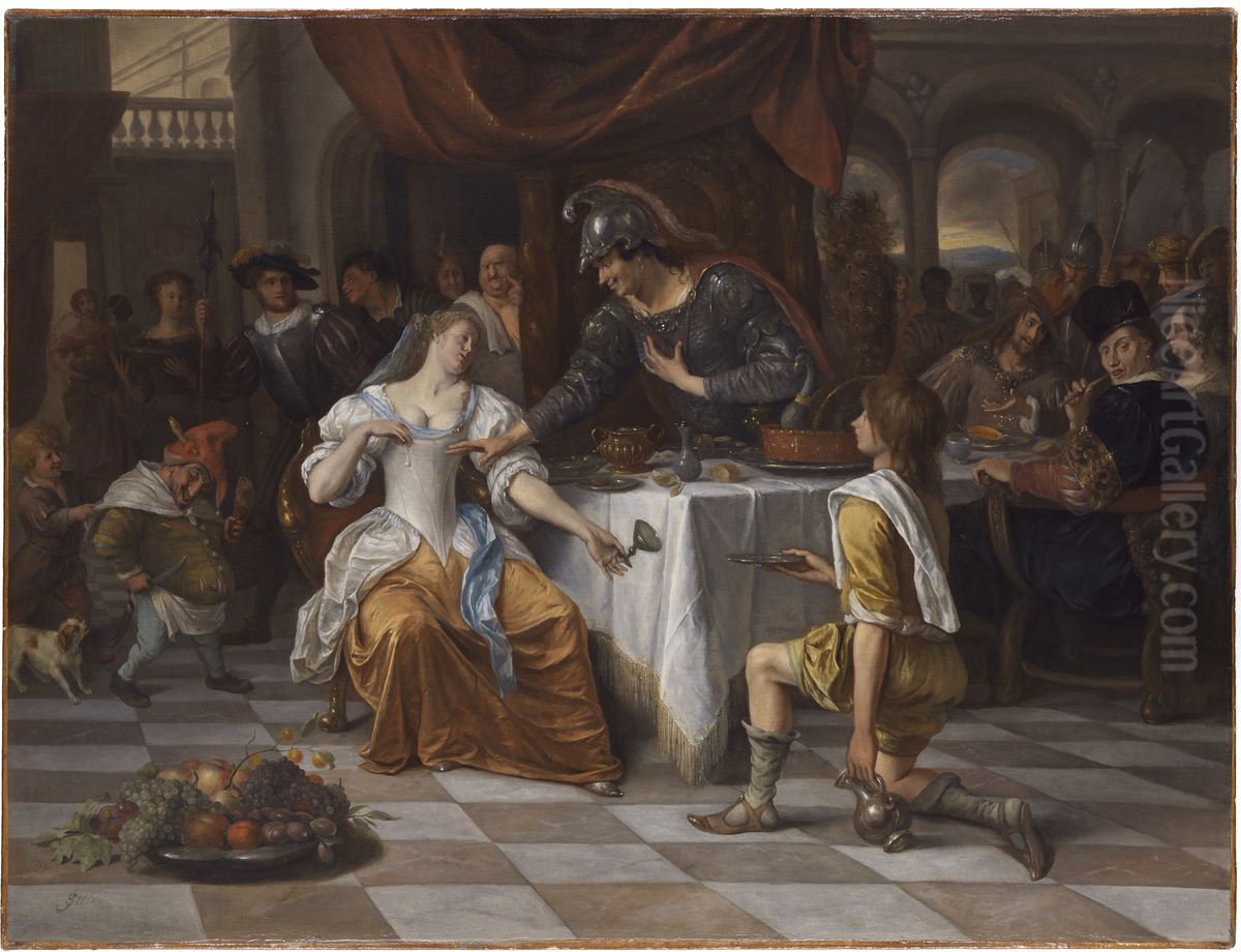 The Banquet of Anthony and Cleopatra Oil Painting by Jan Steen