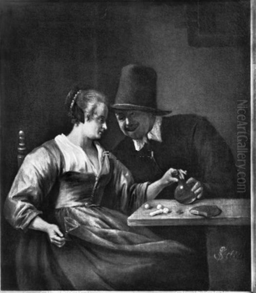 A Couple at Wine Oil Painting by Jan Steen