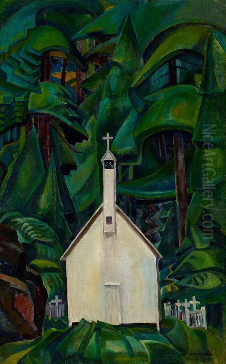 The Indian Church Oil Painting by Emily M. Carr
