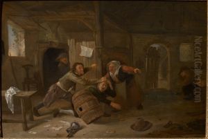 Peasants Fighting over Cards in a Tavern