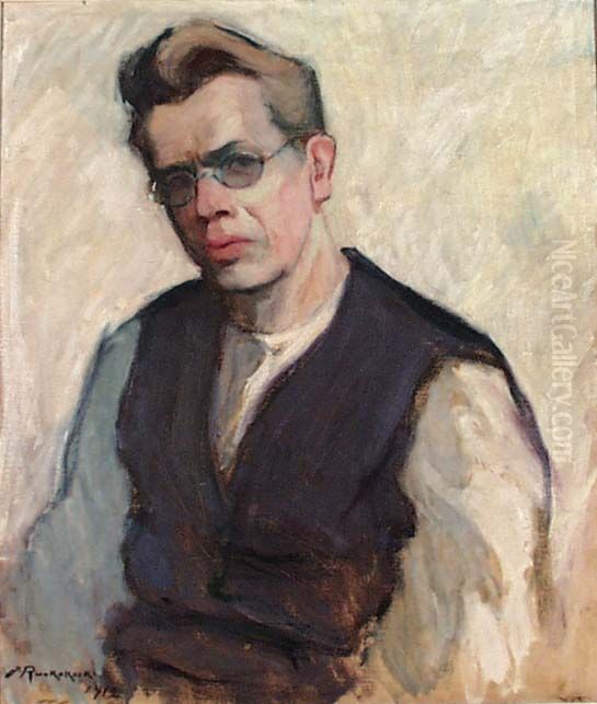 Self-portrait Oil Painting by Jalmari Ruokokoski