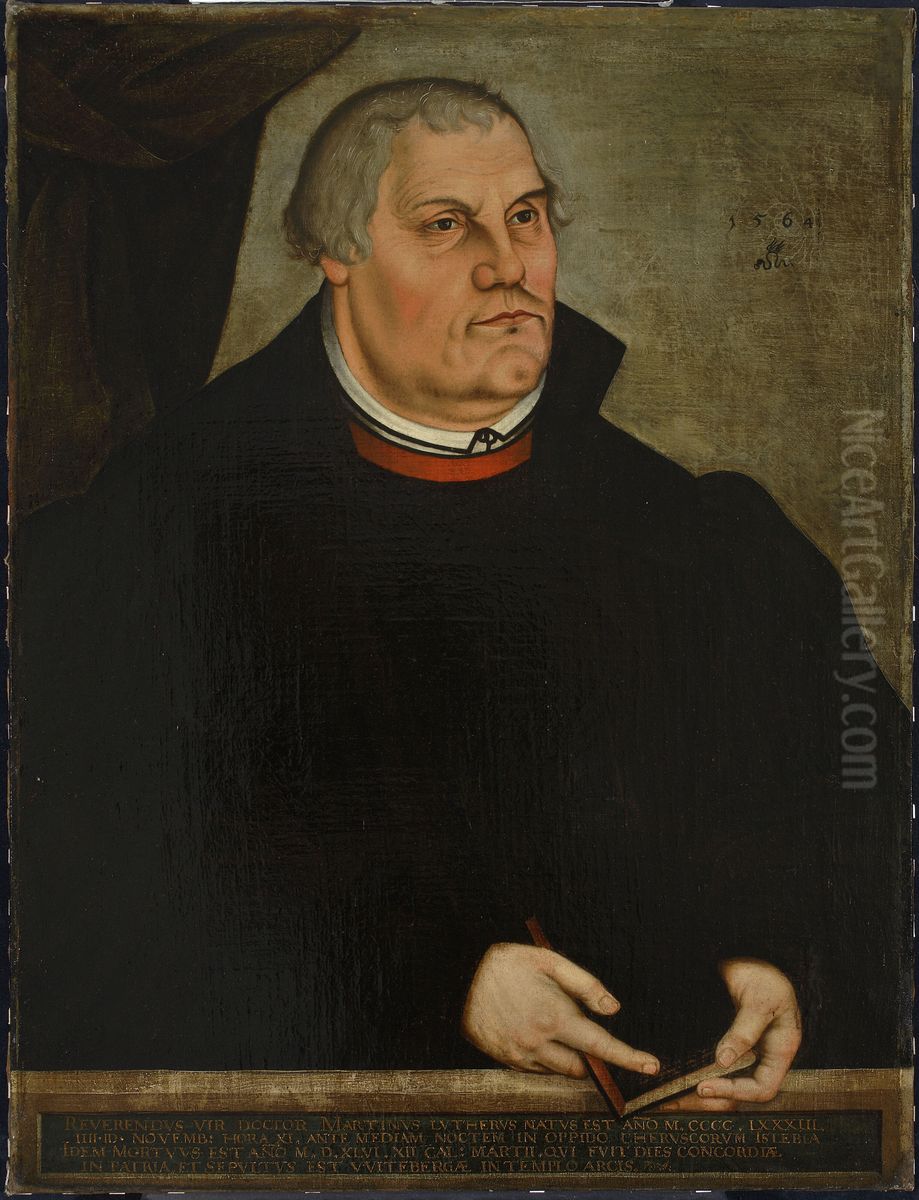 Portret Marcina Lutra Oil Painting by Lucas Cranach the Youngerand workshop