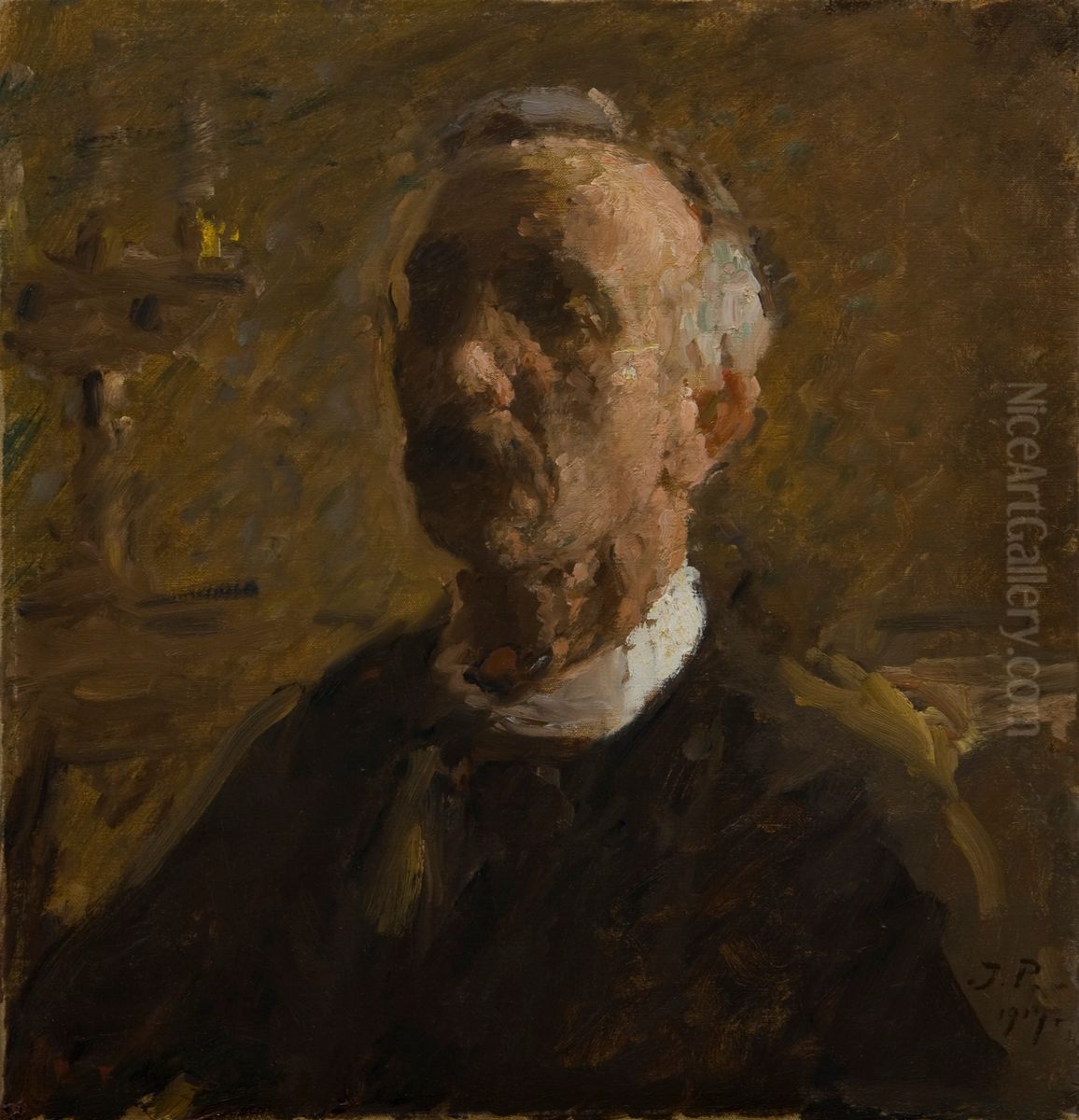 Selvportraet Oil Painting by Julius Paulsen