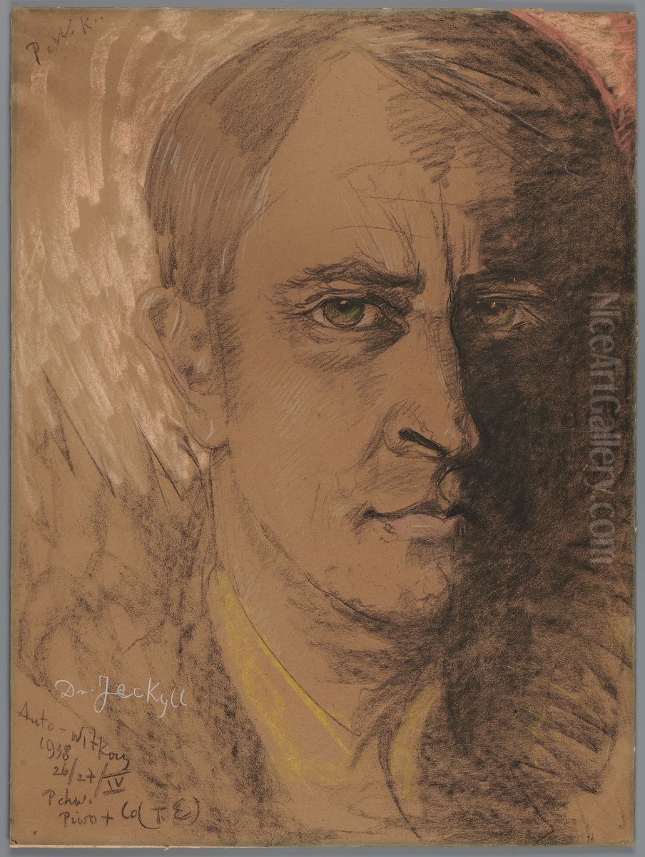 Dr. Jeckyll (self portrait) Oil Painting by Stanislaw Ignacy Witkiewicz (Witkacy)