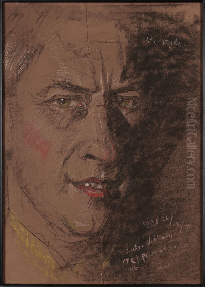 Mr. Hyde (autoportret) Oil Painting by Stanislaw Ignacy Witkiewicz (Witkacy)