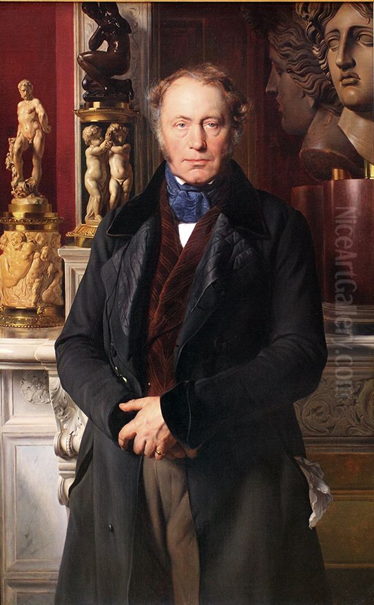 Portrait of James-Alexandre, Comte de Pourtales-Gorgier Oil Painting by Paul Delaroche