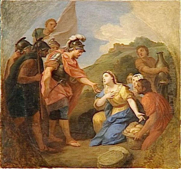 Abigail donnant des pains et du vin a David Oil Painting by Louis De Boullogne