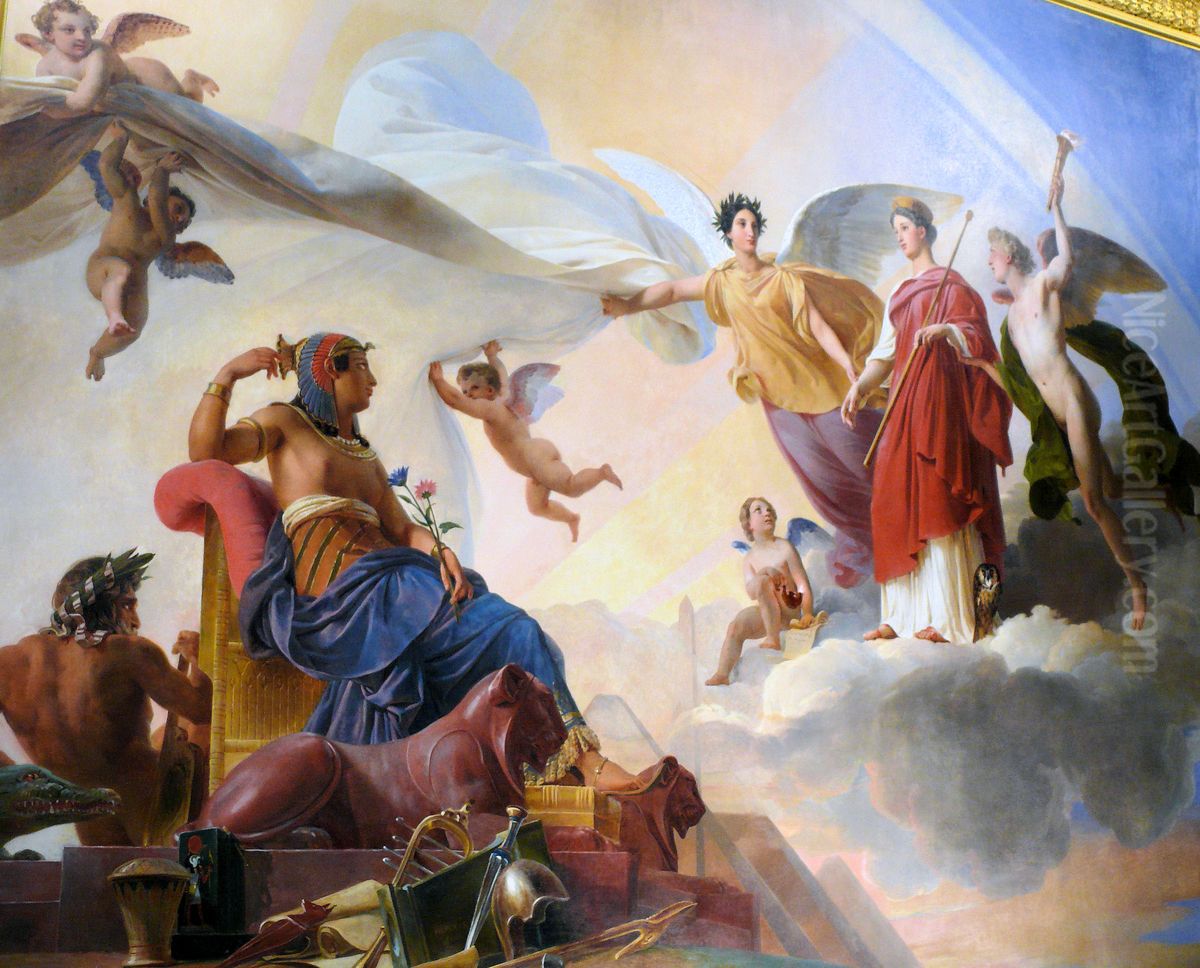Study and Genius unveil ancient Egypt to Greece Oil Painting by Francois-Edouard Picot