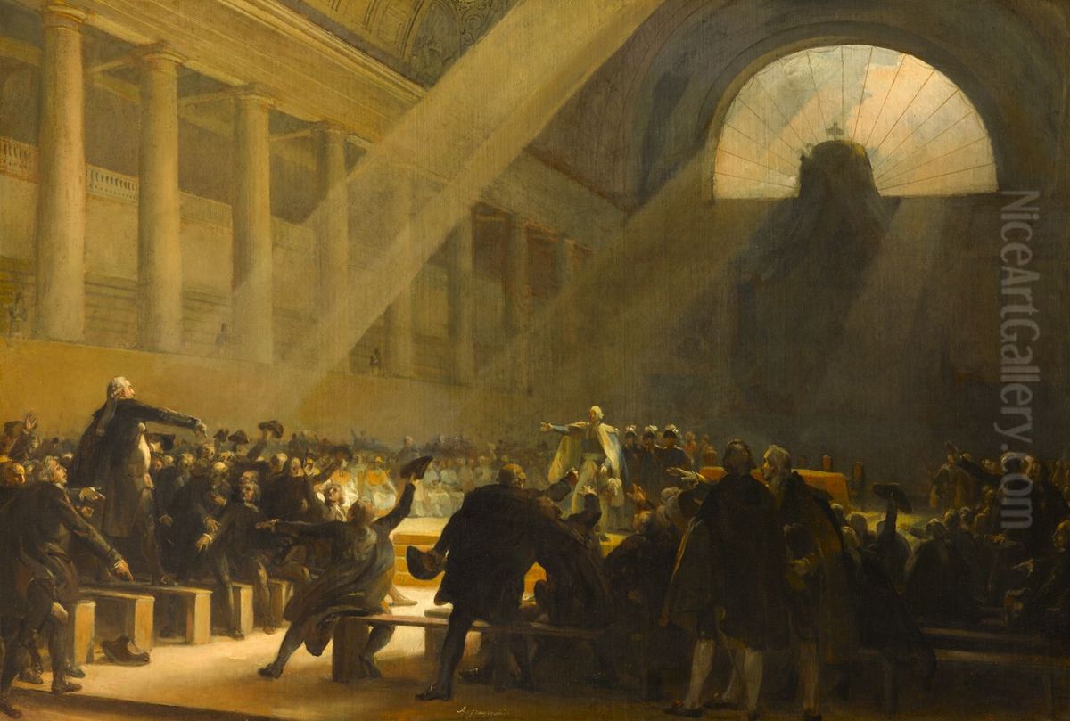 Mirabeau Replying to Dreux-Breze Oil Painting by Alexandre-Evariste Fragonard