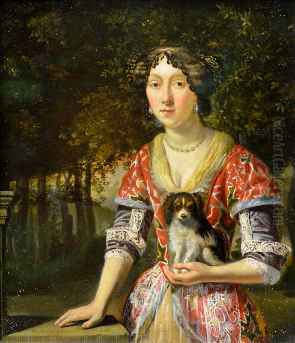 Portrait of an unknown woman Oil Painting by Matthijs Naiveu