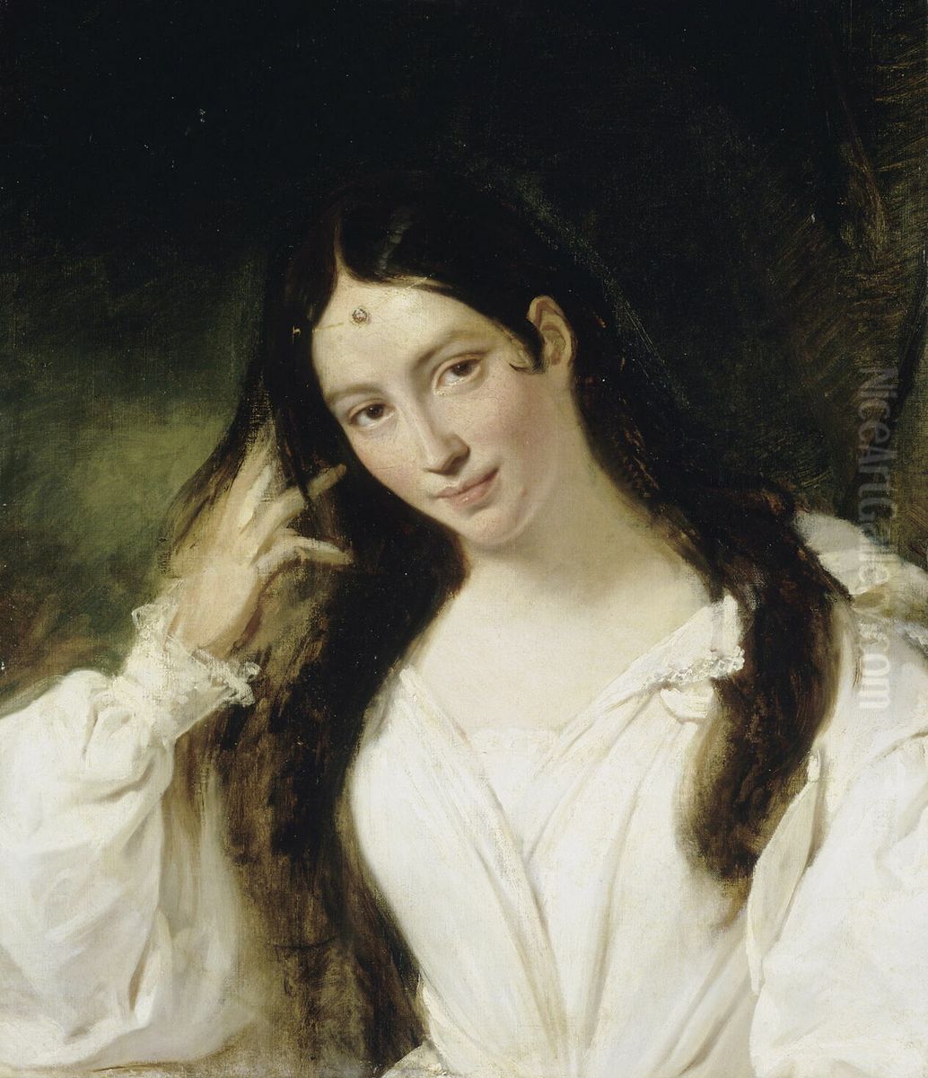 Portrait de la Malibran en Desdemone Oil Painting by Francois Bouchot