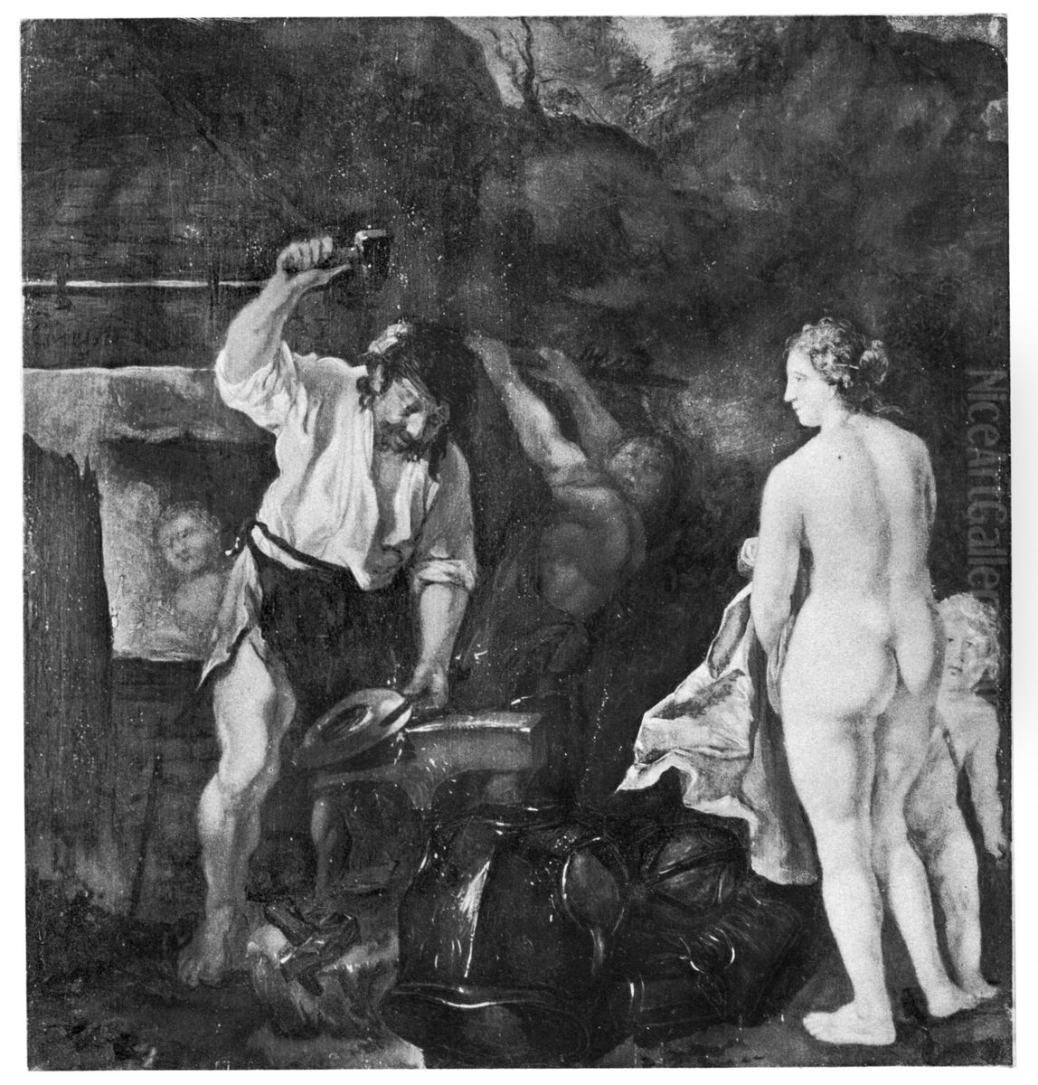 Venus in the Forge of Vulcan Oil Painting by Gabriel Metsu