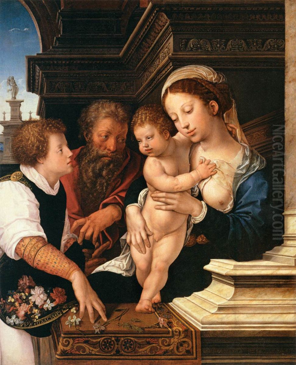 De Heilige Familie Oil Painting by Orley, Bernard van