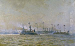 Entree de l'escadre francaise a Cronstadt le 23 aout 1897