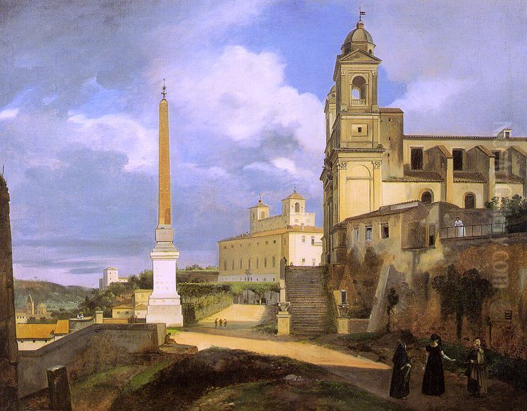 La Trinite-des-Monts et la villa Medicis, a Rome Oil Painting by Francois Marius Granet
