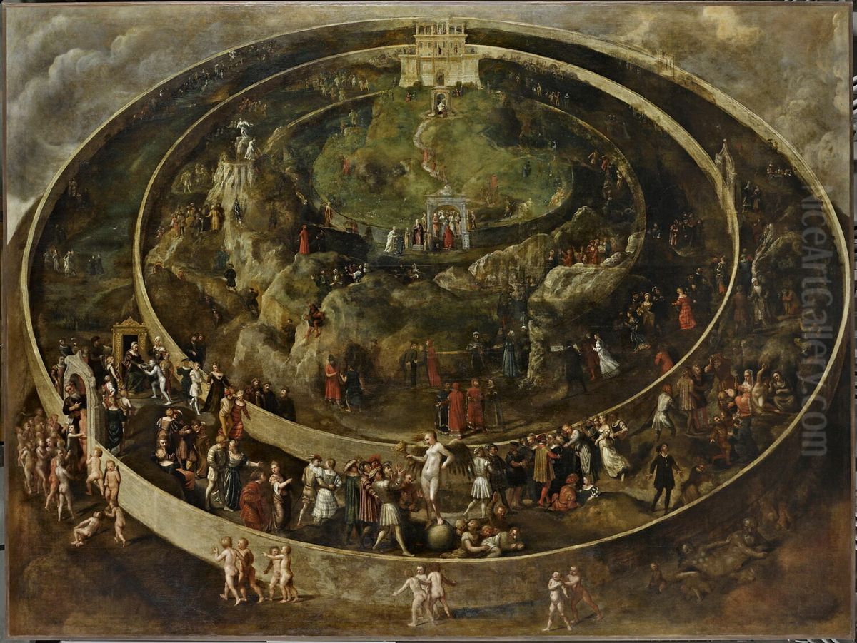 Allegorie de la vie humaine visible autrefois en Grece a l'entree du temple de Saturne Oil Painting by unknown