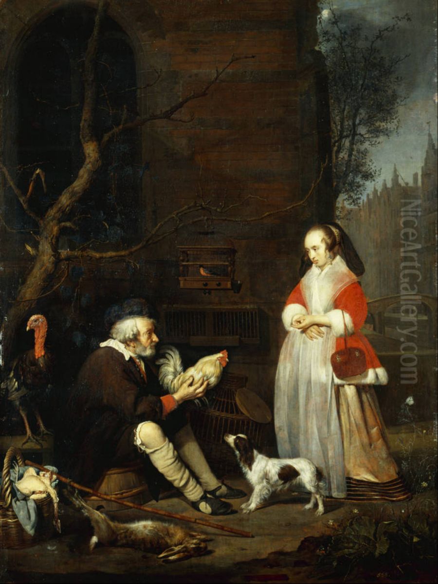 The Poultry Seller Oil Painting by Gabriel Metsu