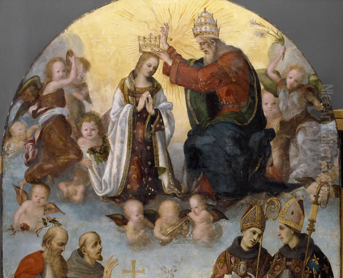 Coronation of Mary with Saints Jerome, Francis of Assisi, Bonaventura and Louis of Toulouse Oil Painting by Filippino Lippi