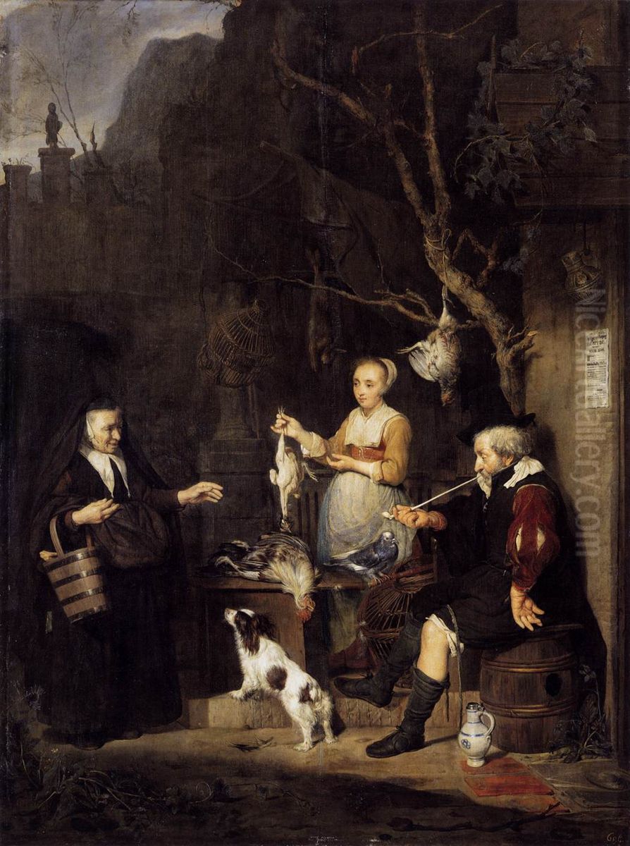 The Poultry Woman Oil Painting by Gabriel Metsu