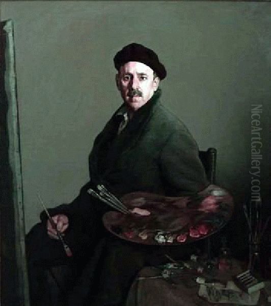 Portrait de l'artiste Oil Painting by Ignacio Zuloaga