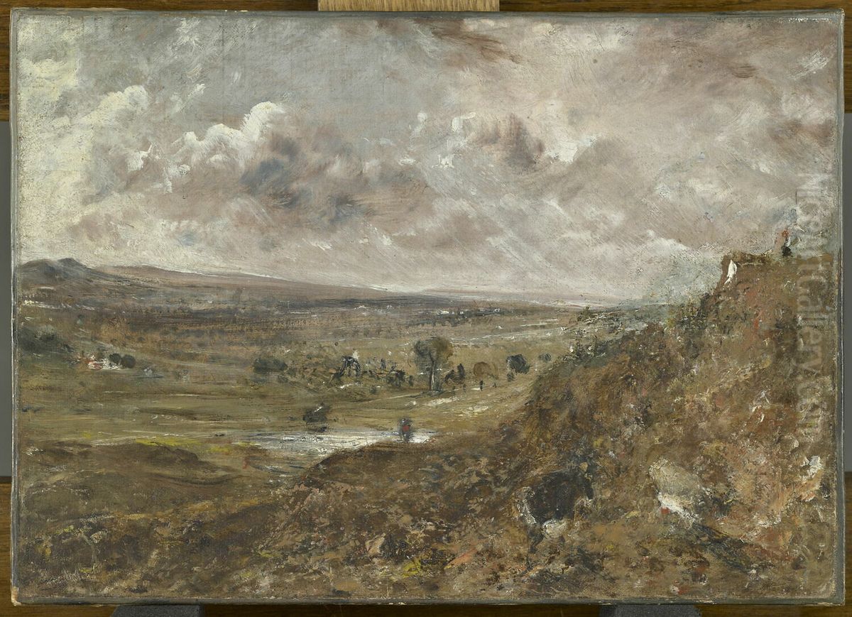 Vue de Hampstead Heath, environs de Londres, effet d'orage ou L'Etang de Branch Hill a Hampstead Oil Painting by John Constable