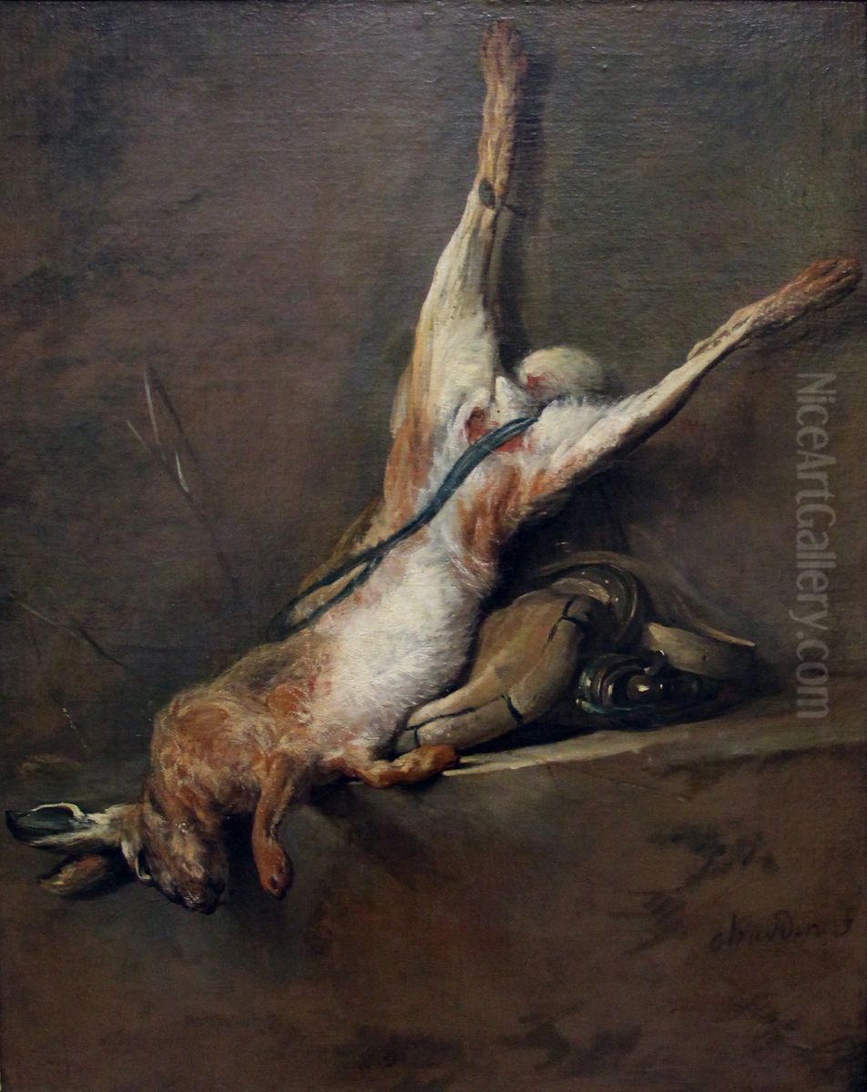 Dode haas Oil Painting by Jean-Baptiste-Simeon Chardin