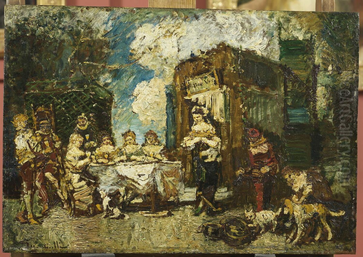 Le souper Oil Painting by Adolphe Joseph Thomas Monticelli