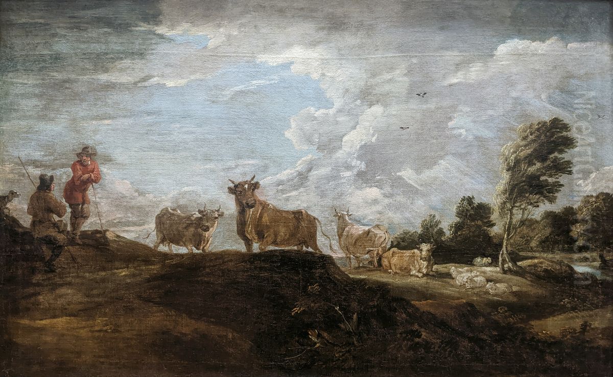 Paysage au taureau Oil Painting by David Teniers the Younger