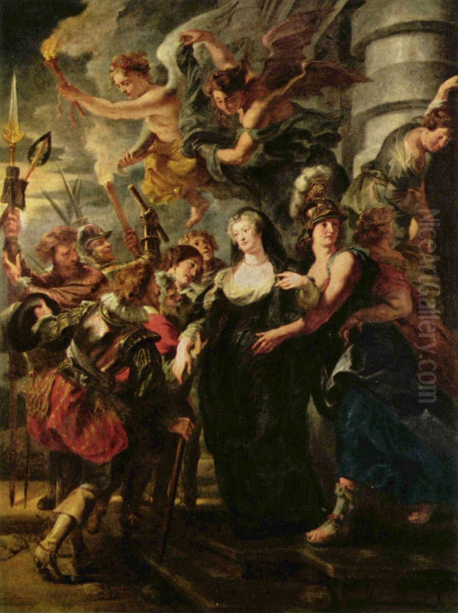 Gemaldezyklus fur Maria de' Medici, Konigin von Frankreich, Szene: Die Konigin flieht aus Blois Oil Painting by (studio of) Rubens, Peter Paul