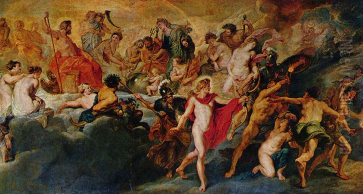 Gemaldezyklus fur Maria de' Medici, Konigin von Frankreich, Szene: Die Regierung der Konigin (Gotterat) Oil Painting by (studio of) Rubens, Peter Paul