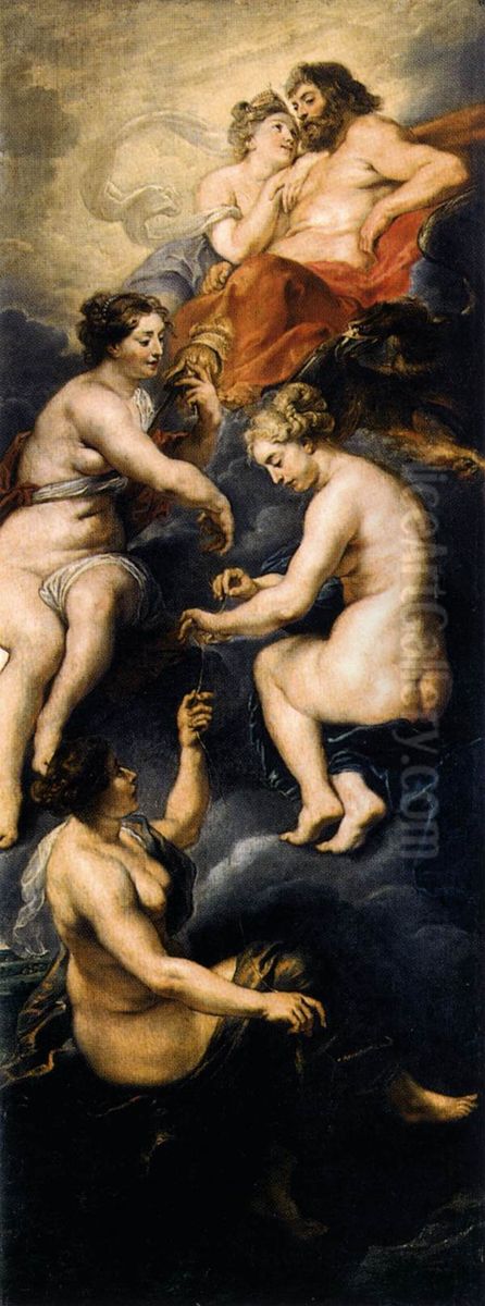 The Fates Spinning Marie's Destiny Oil Painting by (studio of) Rubens, Peter Paul
