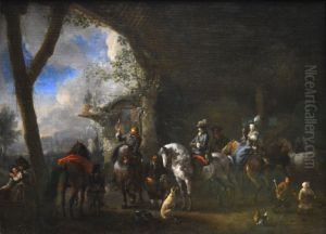 Le depart pour la chasse au faucon Le depart pour la chasse au faucon